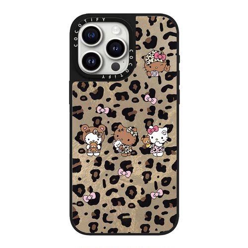 C家可爱Kitty凯蒂猫个性辣妹豹纹KT猫适用iphone15pro手机壳14promax苹果13/16保护套17PRO镜面MagSafe磁吸17