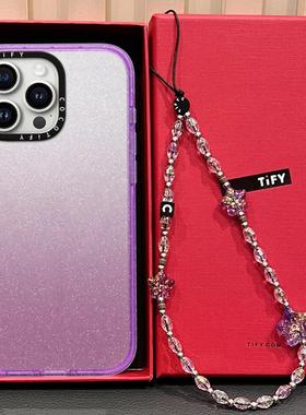 C家星钻壳蓝色紫色适用iphone16promax手机壳15pro苹果14plus简约纯色透明磁吸MagSafe新款13网红17PROMAX女