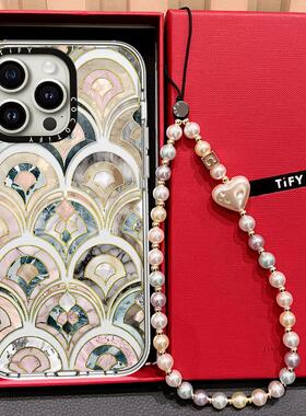 C家大理石纹艺术适用iphone15promax手机壳苹果14pro17P保护套13/16贝壳美人鱼鳞片12网红复古11透明女款