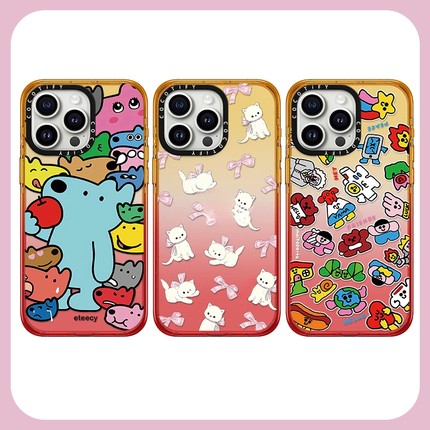 C家渐变蜜桃色花园狗狗这都是我适用苹果15/17手机壳iphone14promax透明保护套13新款防摔16pro日韩12/11卡通