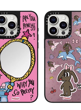 C家复古回潮TIPSEVEN鼠鼠魔镜适用iphone16手机壳15promax苹果14pro奇幻之旅涂鸦牙妹13磁吸镜面12/17PROMAX