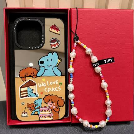 C家可爱Eteecy棕色蓝狗狗适用苹果16pro手机壳iphone15镜面MagSafe磁吸14promax/17pro 保护套13日韩12卡通11