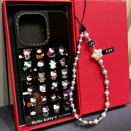 万圣节kitty凯蒂猫头像适用iphone16pro手机壳15promax苹果14保护套13磁吸MagSafe镜面12日系卡通17PRO女 17