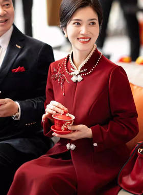 简约长袖两件套年轻气质喜婆婆