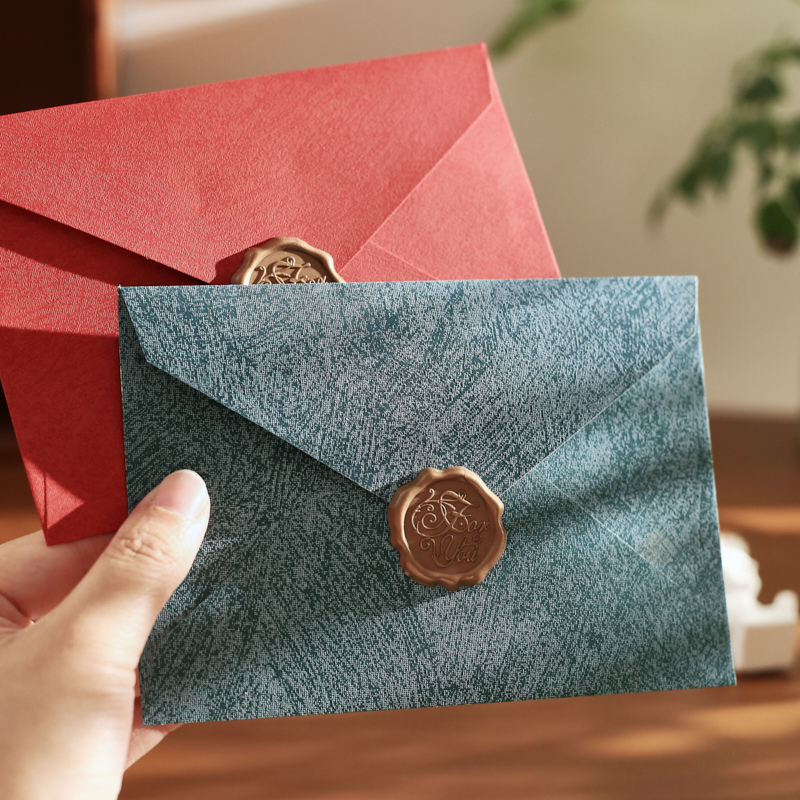 简约树纹麻布信封信纸套装