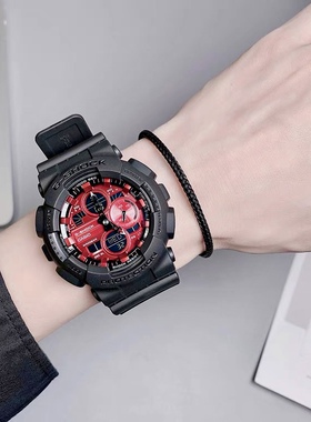 卡西欧不屈之光gshock硬碰硬午夜霓虹绿运动手表男GA-140MG-1A CT