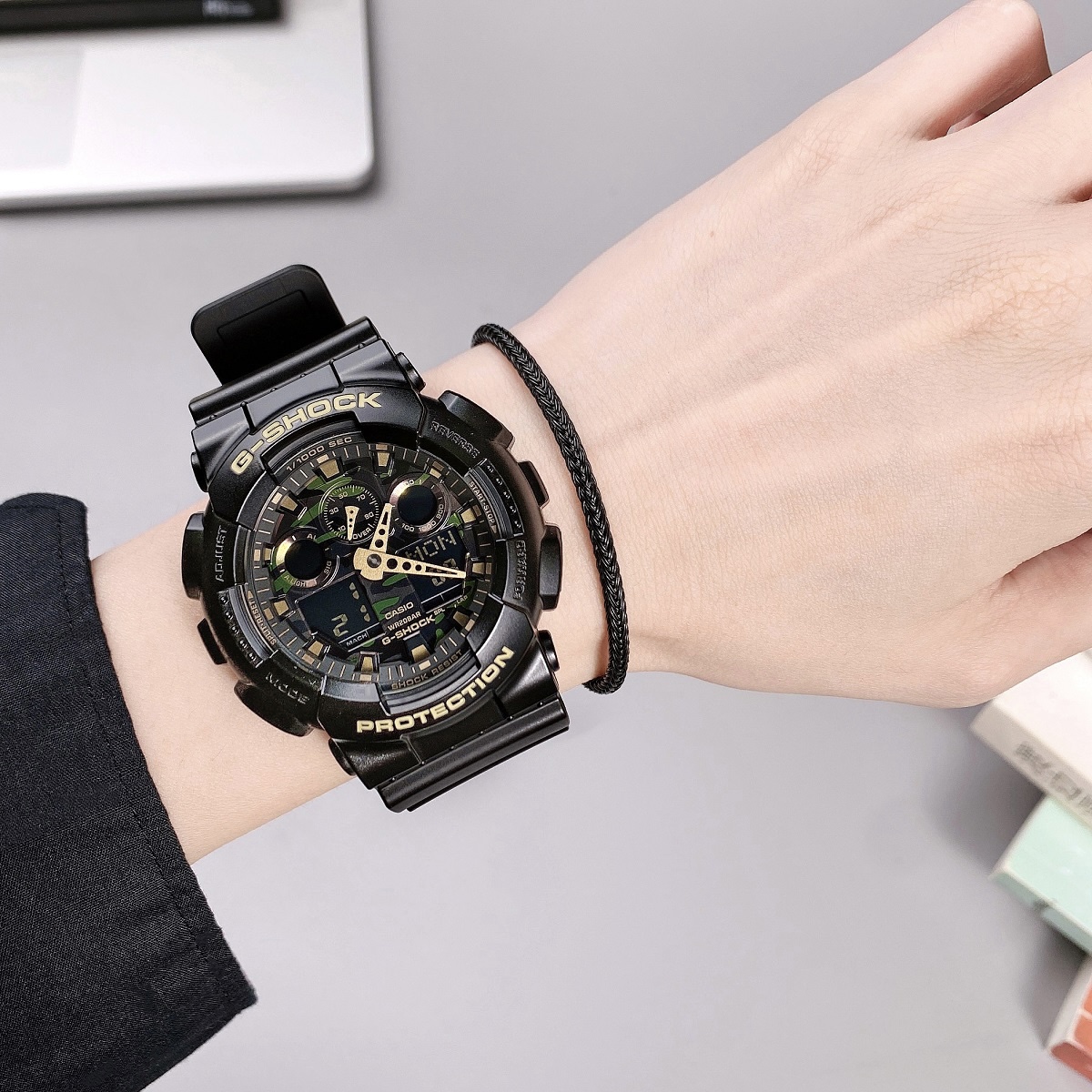 卡西欧黑武士ga-100cf运动手表