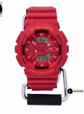 CASIO卡西欧G-SHOCK西瓜红学生运动防水手表男女潮GA-110AC-4 700