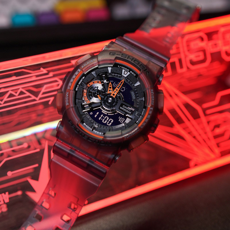 casio卡西欧冰电之韧rgb限量多功能电子运动防水手表男女ga-110ls