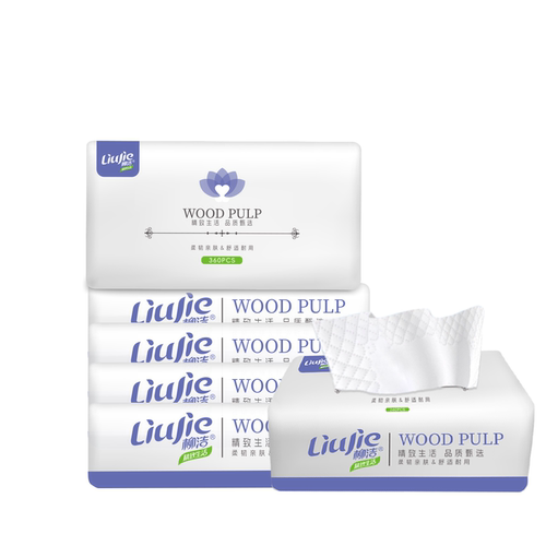 柳洁抽纸加厚餐巾纸干湿两用面巾纸全家适用-A