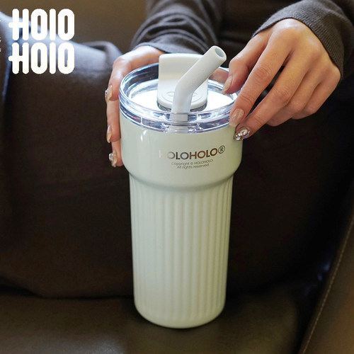 holoholo罗马保温杯高颜值女学生水杯茶水分离泡茶杯便携吸管水杯