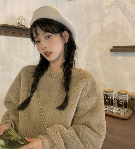 Real price ~ ~ New lazy imitation rabbit hair Pullover warm coat in winter