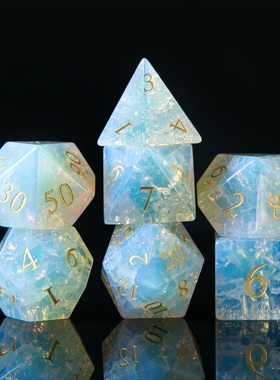 蛋白石欧泊石coc跑团骰子D20多面骰子dnd骰子色子博德之门骰子