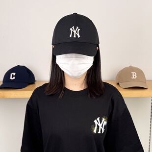 MLB情侣棒球帽25新款男女NY字母刺绣遮阳运动帽鸭舌帽3ACPB225N