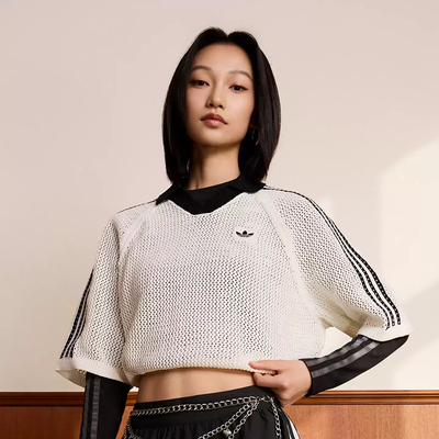 阿迪达斯三叶草女镂空网眼POLO衫