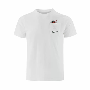 NIKE耐克男女童2025新款 上衣休闲运动透气圆领针织T恤HV5225 短袖
