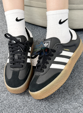 Adidas阿迪达斯女鞋Samba复古经典T头厚底德训板鞋JI1349/JI1350