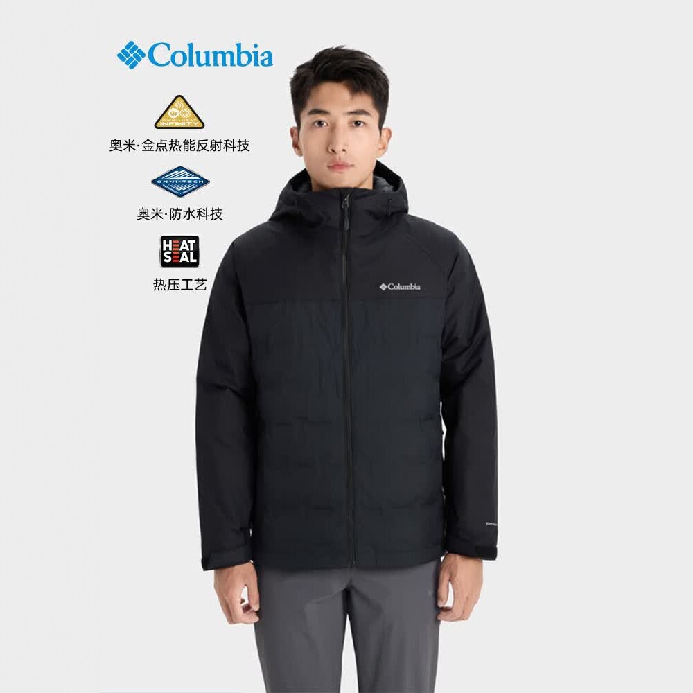 哥伦比亚男子户外金点羽绒服外套