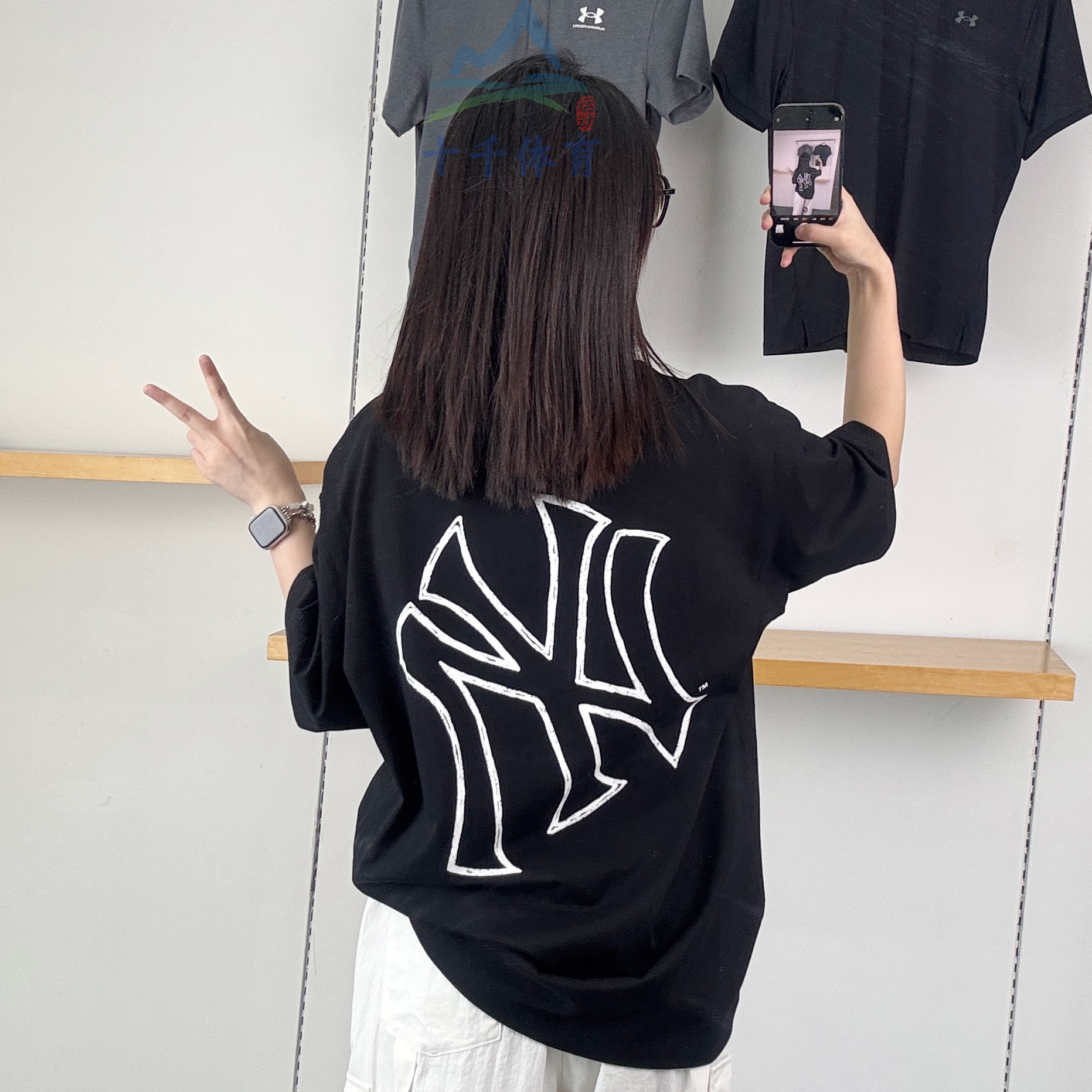 MLB男女情侣印花圆领短袖T恤