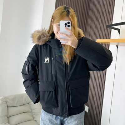 MLB工装风毛领鹅绒保暖羽绒服