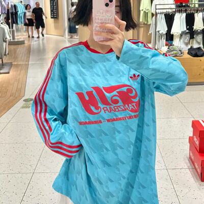 阿迪达斯三叶草女赛车风球衣T恤