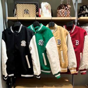 MLB男女复古NY队标棒球服夹克