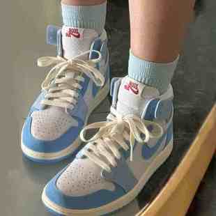 nike耐克女鞋Air Jordan 1 High蓝白中高帮AJ1复古篮球鞋DV1305