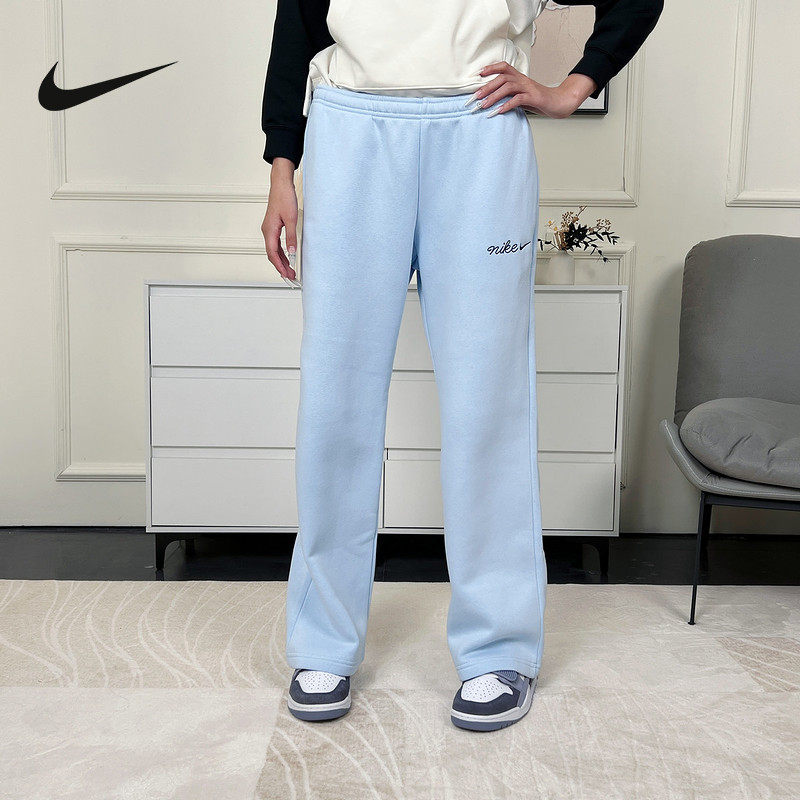 25冬季新款NIKE耐克女子加绒运动裤裤腿宽松休闲直筒长裤IM7499