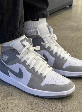 NIKE耐克乔丹AJ1板鞋男子运动鞋新款中帮缓震透气休闲鞋HF3216