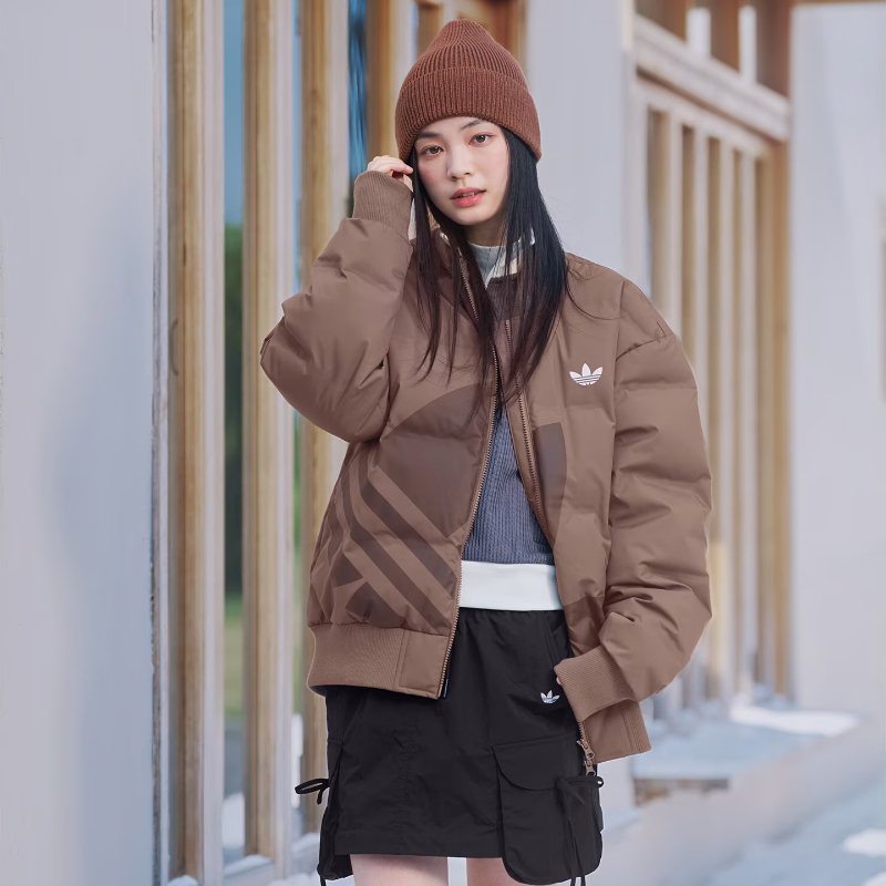 阿迪达斯三叶草男女保暖羽绒服