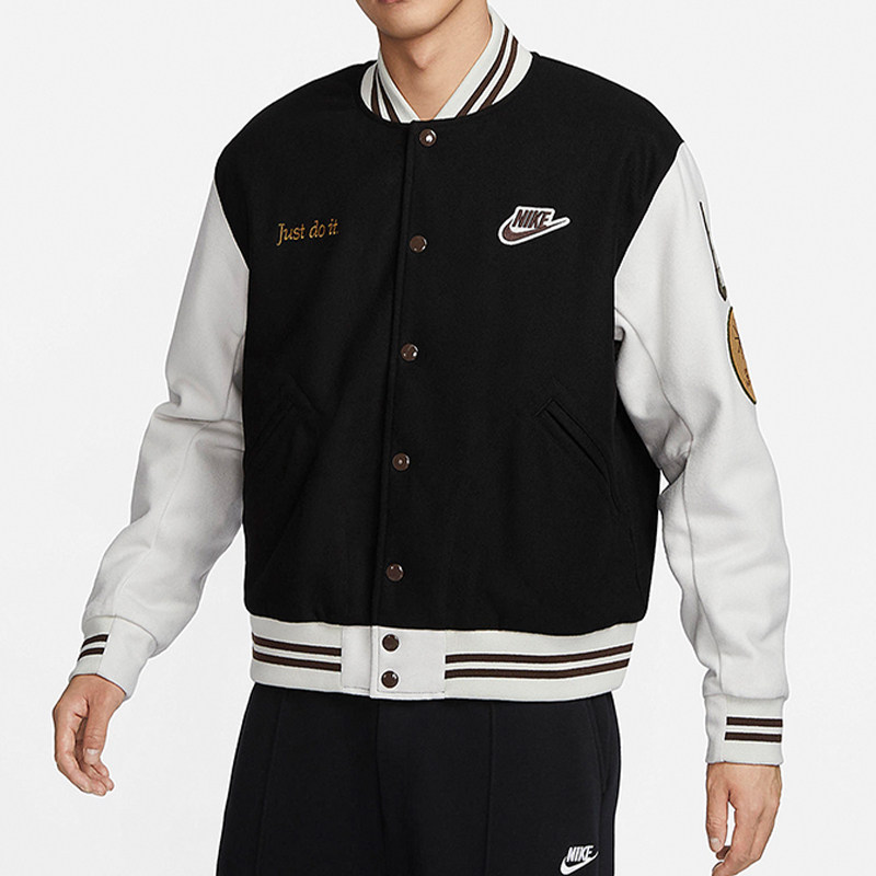 耐克男子运动休闲立领棒球服棉服