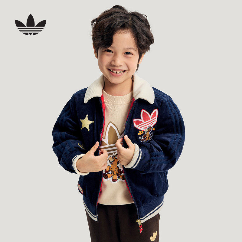 26春季新款adidas阿迪达斯男女童运动休闲棉服外套 KS3169/KS3170
