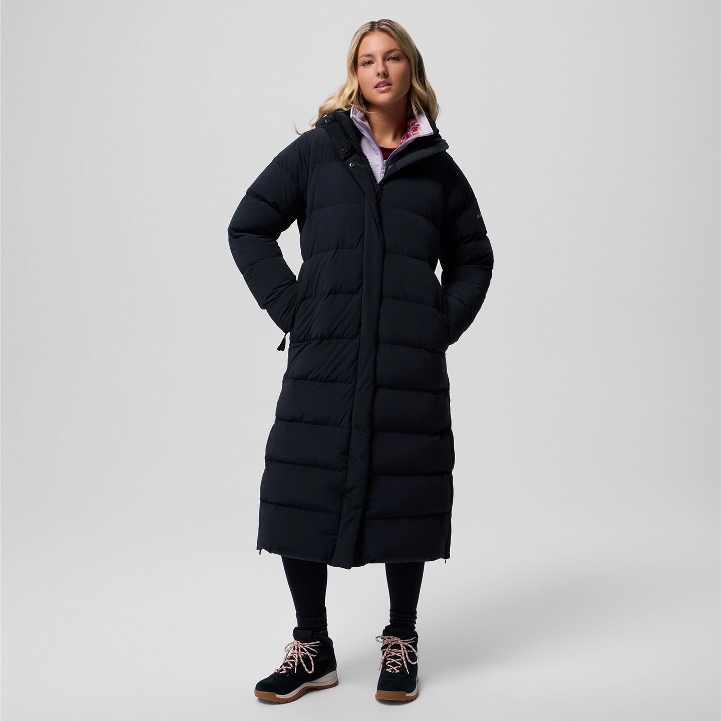 哥伦比亚650蓬保暖长款羽绒服女