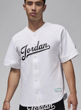 24新款NIKE耐克棒球服男子Jordan宽松纯棉舒适休闲拼接短袖FN4664