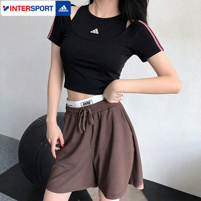 阿迪达斯短袖女瑜伽舞蹈运动T恤