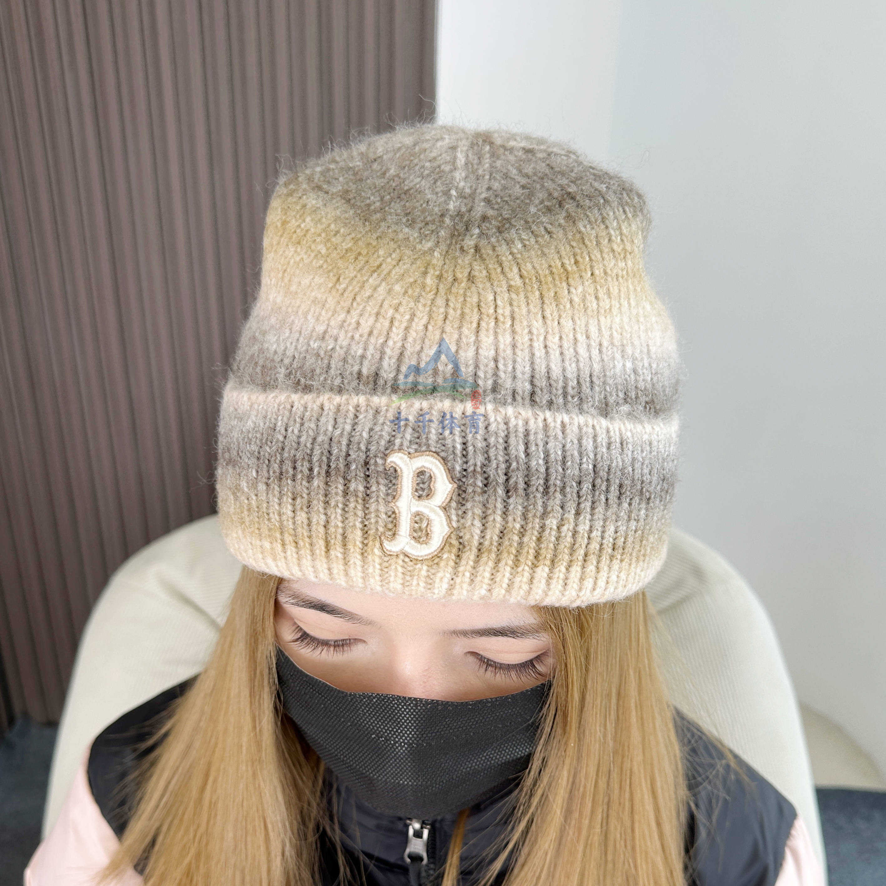 MLB毛线帽男女NY渐变羊毛针织帽