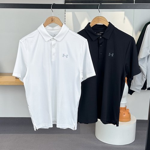 安德玛男子透气运动短袖Polo衫