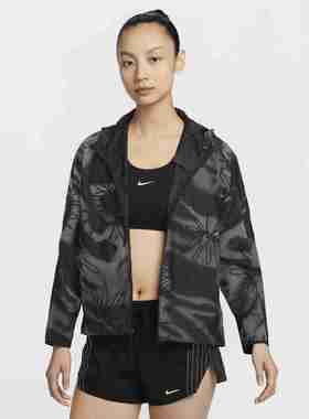 Nike耐克女子跑步夹克25春季新款宽松反光长跑运动轻薄外套HJ2194