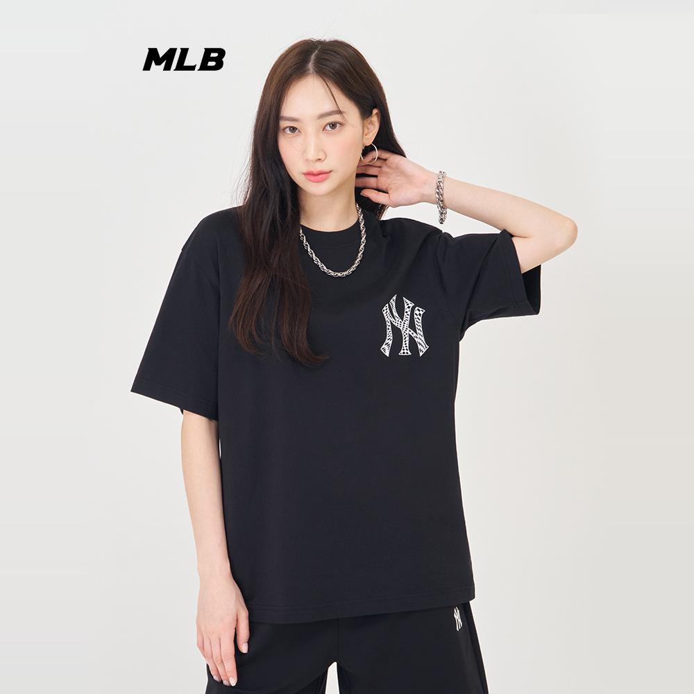MLB男女NY大标棋盘格运动T恤短袖