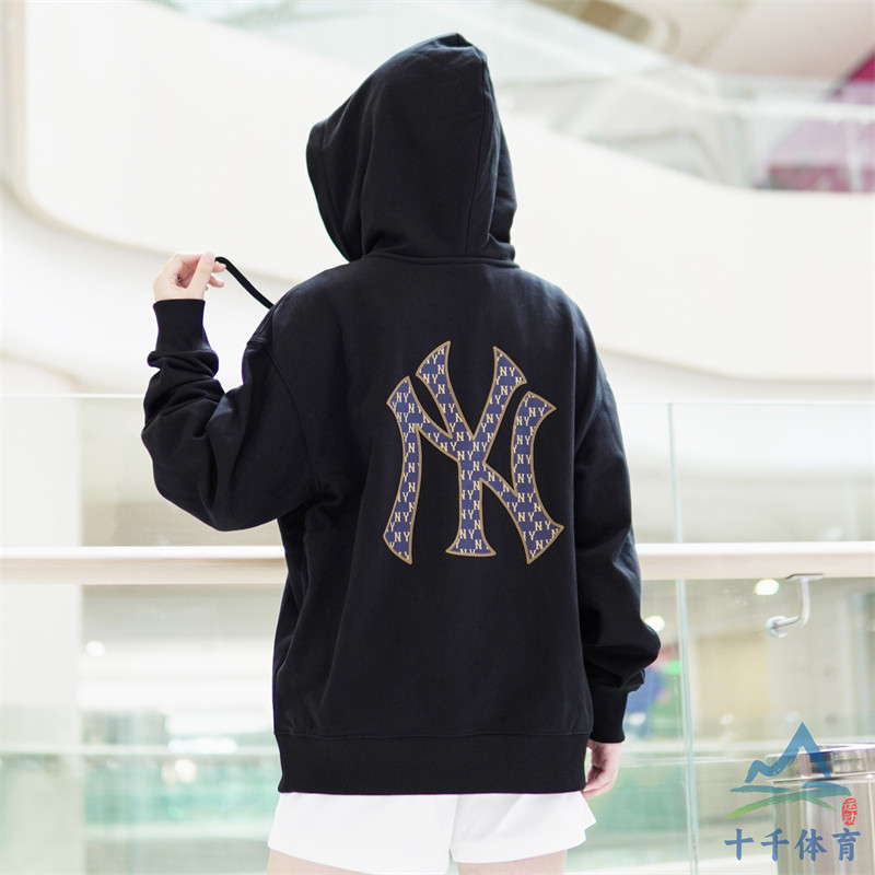 MLB男女连帽套头卫衣大logo帽衫