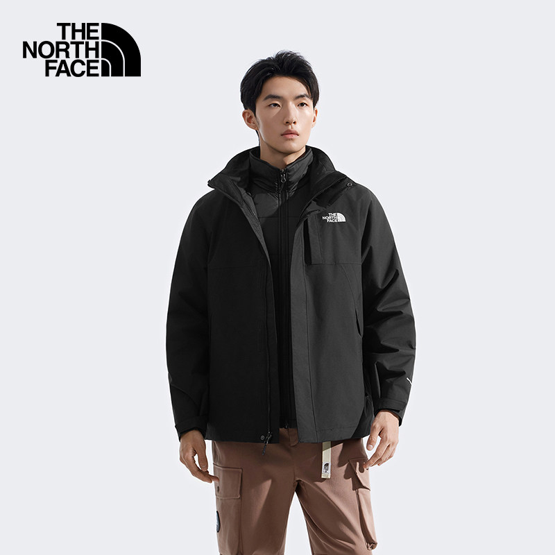 北面男防水保暖棉服内胆三合一