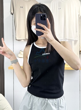 25新款MLB女子背心NY复古拼接撞色修身吊带无袖运动T恤3FTOV0153