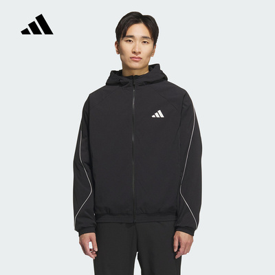 阿迪达斯男装连帽梭织运动外套