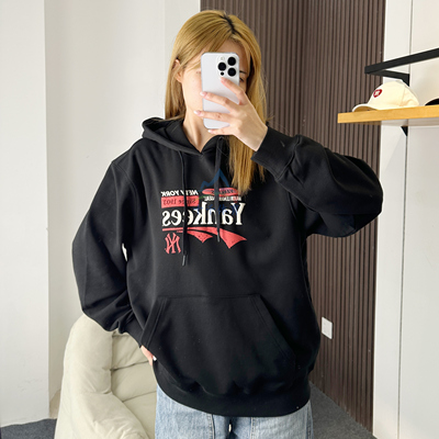 MLB复古印花学院风运动套头衫