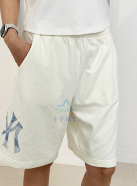 26新款MLB情侣短裤男女NY复古老花宽松休闲针织运动裤3ASPM0263