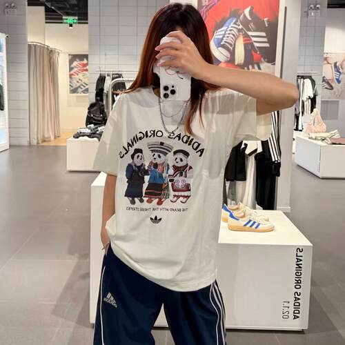 阿迪达斯三叶草男女运动短袖T恤