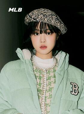 MLB正品孟美岐同款小香风NY刺绣贝雷帽八角画家帽子3ACBB9616