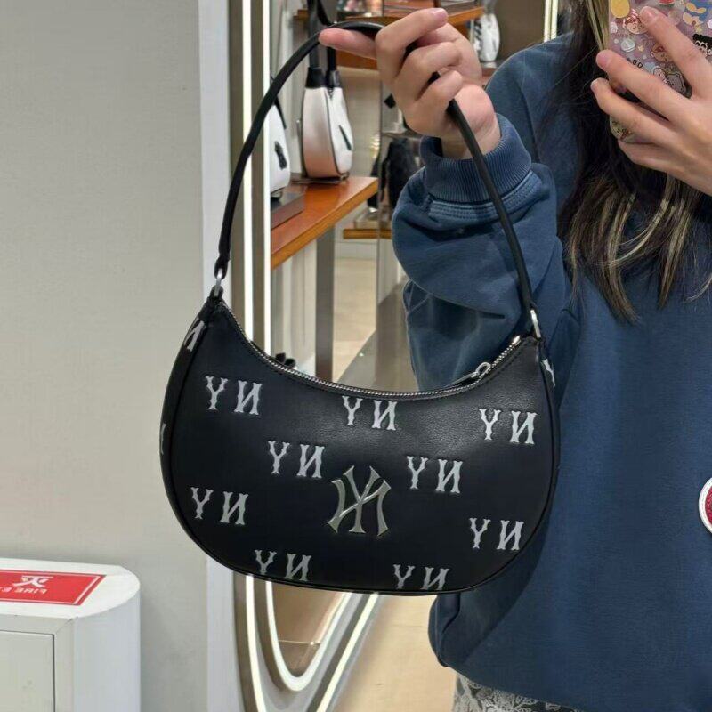 26新款MLB腋下包女子NY复古老花单肩休闲挎包手提拎包3ABQM016N