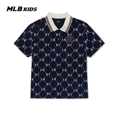 MLB儿童短袖NY复古老花POLO衫