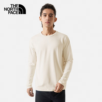 北面男UPF40+防晒圆领长袖T恤